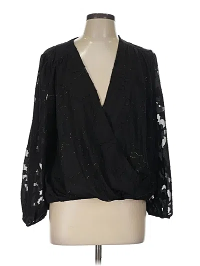 Pre-owned Maurices Long Sleeve Blouse In Black