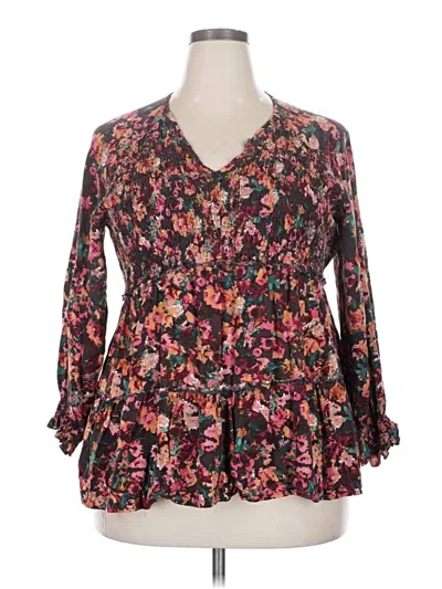 Pre-owned Maurices Long Sleeve Blouse In Black
