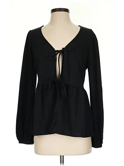 Pre-owned Maurices Long Sleeve Blouse In Black
