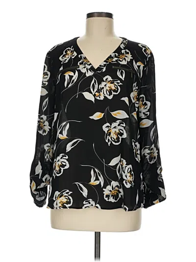 Pre-owned Maurices Long Sleeve Blouse In Black