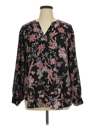 Pre-owned Maurices Long Sleeve Blouse In Black