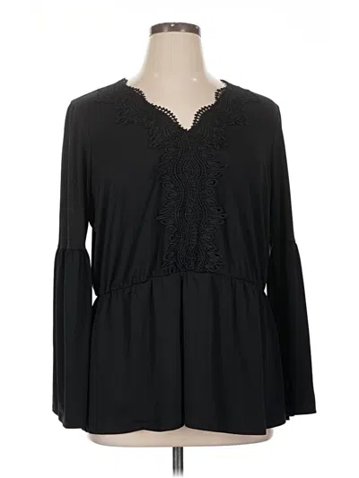 Pre-owned Maurices Long Sleeve Blouse In Black