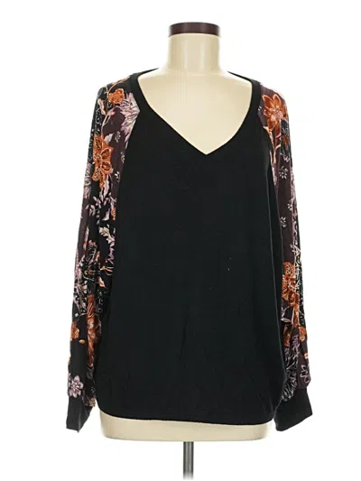 Pre-owned Maurices Long Sleeve Blouse In Black