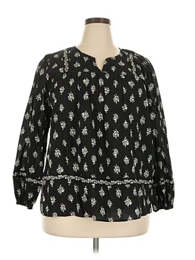 Pre-owned Maurices Long Sleeve Blouse In Black