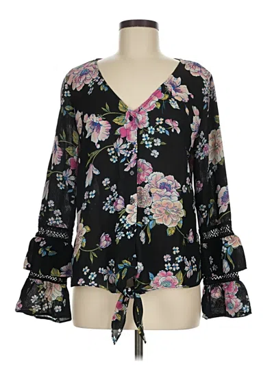 Pre-owned Maurices Long Sleeve Blouse In Black