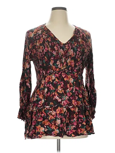 Pre-owned Maurices Long Sleeve Blouse In Black