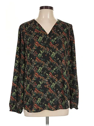 Pre-owned Maurices Long Sleeve Blouse In Black