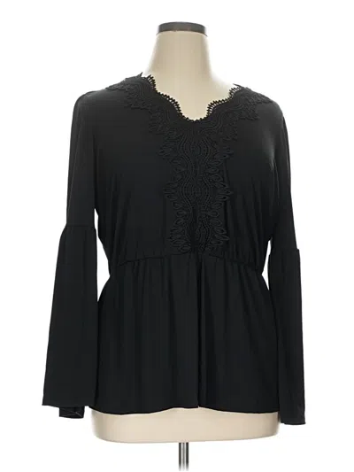 Pre-owned Maurices Long Sleeve Blouse In Black