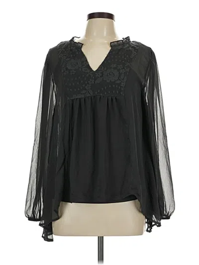 Pre-owned Maurices Long Sleeve Blouse In Black