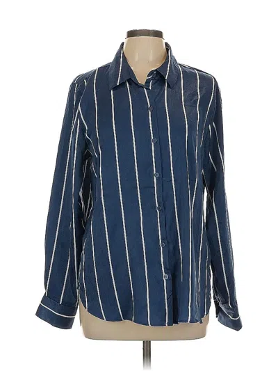 Pre-owned Maurices Long Sleeve Blouse In Blue