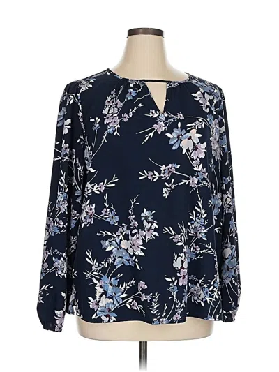 Pre-owned Maurices Long Sleeve Blouse In Blue