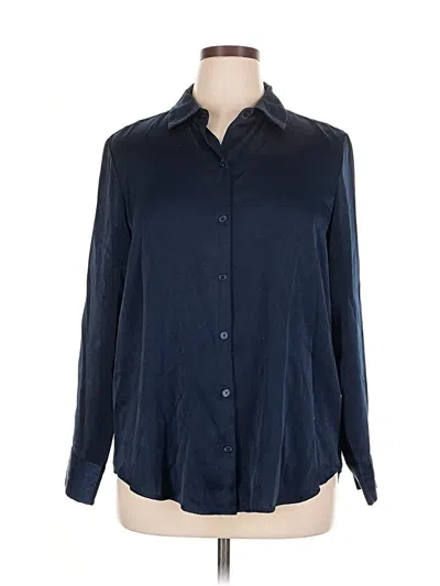 Pre-owned Maurices Long Sleeve Blouse In Blue
