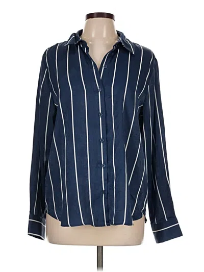 Pre-owned Maurices Long Sleeve Blouse In Blue