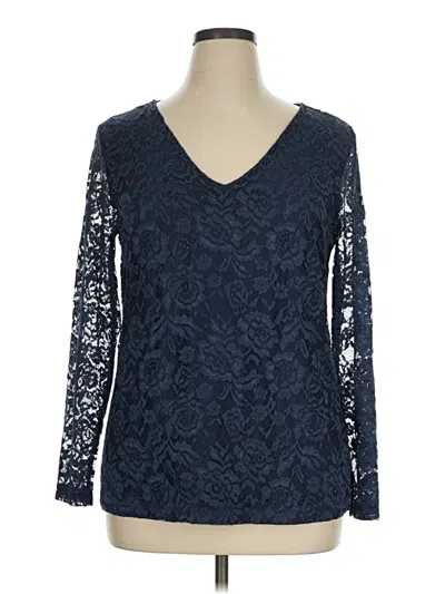 Pre-owned Maurices Long Sleeve Blouse In Blue