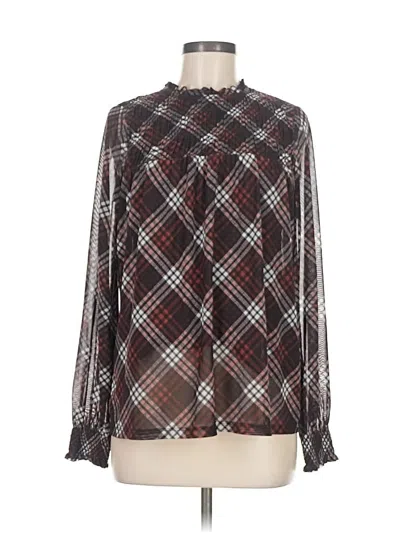 Pre-owned Maurices Long Sleeve Blouse In Brown