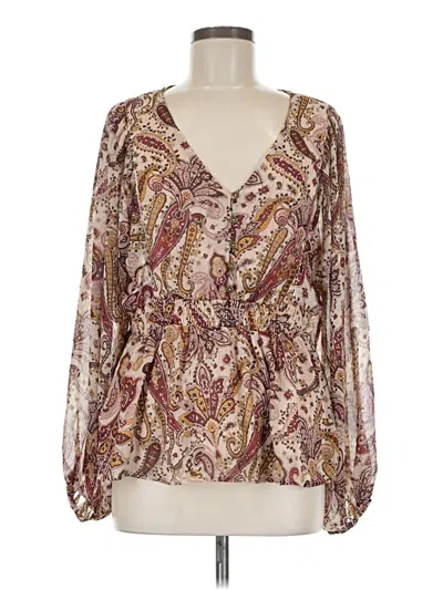 Pre-owned Maurices Long Sleeve Blouse In Brown