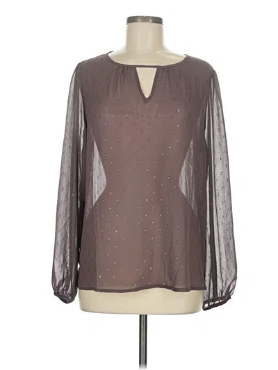 Pre-owned Maurices Long Sleeve Blouse In Brown