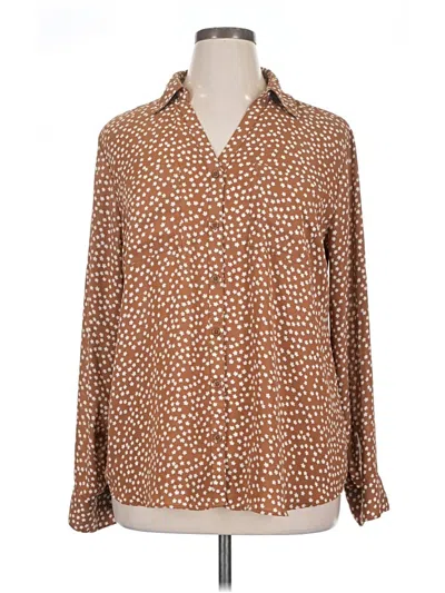 Pre-owned Maurices Long Sleeve Blouse In Brown