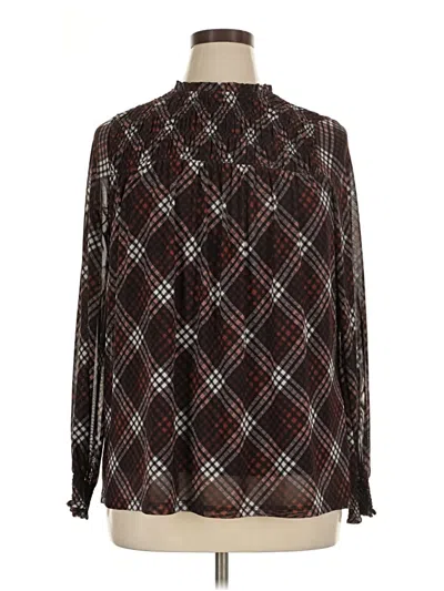 Pre-owned Maurices Long Sleeve Blouse In Brown