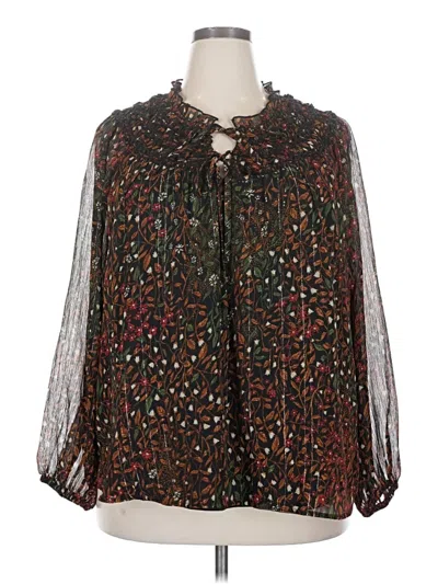 Pre-owned Maurices Long Sleeve Blouse In Brown
