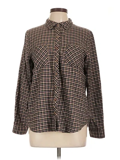 Pre-owned Maurices Long Sleeve Blouse In Brown