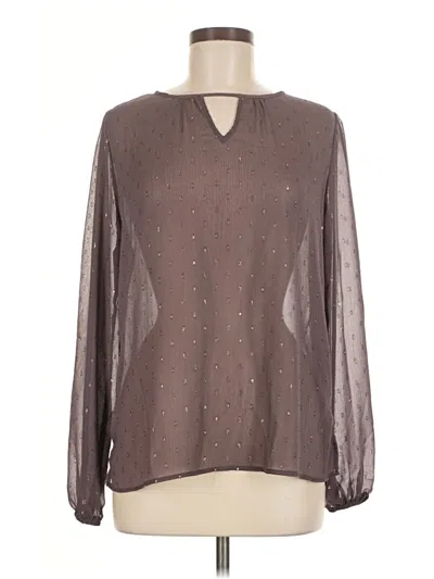Pre-owned Maurices Long Sleeve Blouse In Brown