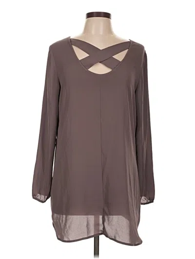 Pre-owned Maurices Long Sleeve Blouse In Brown