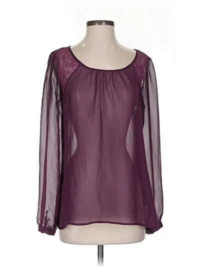 Pre-owned Maurices Long Sleeve Blouse In Burgundy