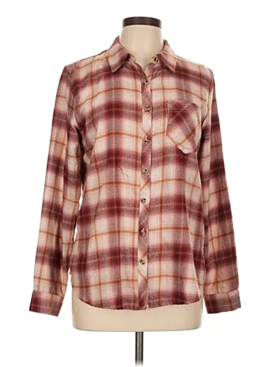 Pre-owned Maurices Long Sleeve Blouse In Burgundy