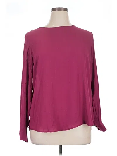 Pre-owned Maurices Long Sleeve Blouse In Burgundy