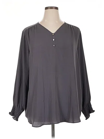 Pre-owned Maurices Long Sleeve Blouse In Gray