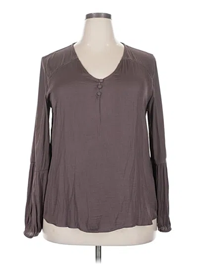 Pre-owned Maurices Long Sleeve Blouse In Gray