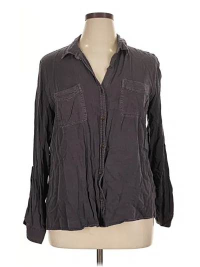 Pre-owned Maurices Long Sleeve Blouse In Gray