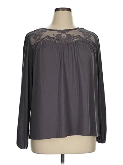 Pre-owned Maurices Long Sleeve Blouse In Gray