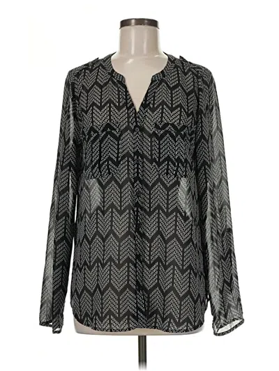 Pre-owned Maurices Long Sleeve Blouse In Gray