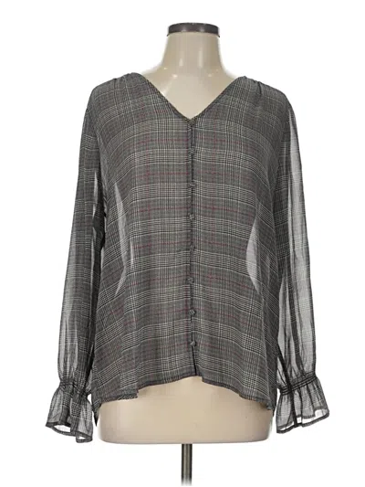 Pre-owned Maurices Long Sleeve Blouse In Gray