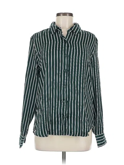 Pre-owned Maurices Long Sleeve Blouse In Green