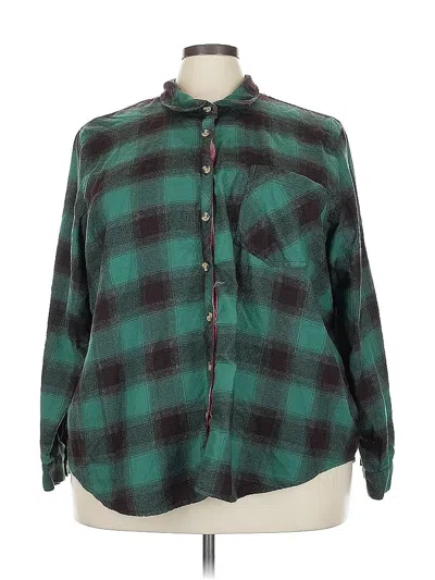 Pre-owned Maurices Long Sleeve Blouse In Green