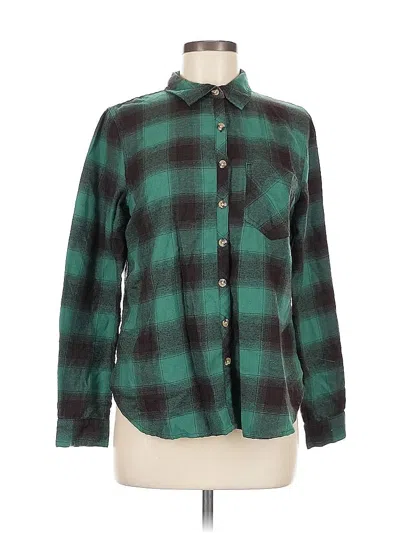 Pre-owned Maurices Long Sleeve Blouse In Green