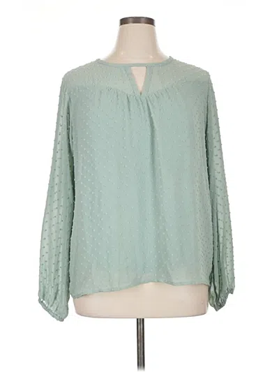 Pre-owned Maurices Long Sleeve Blouse In Green