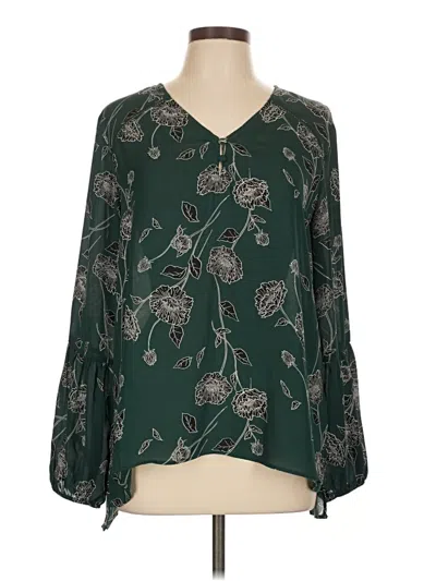 Pre-owned Maurices Long Sleeve Blouse In Green