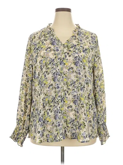 Pre-owned Maurices Long Sleeve Blouse In Green