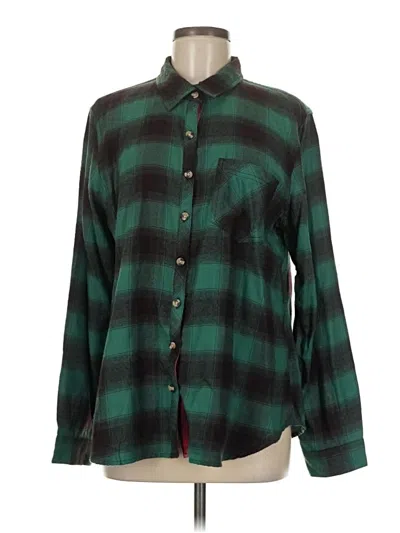 Pre-owned Maurices Long Sleeve Blouse In Green
