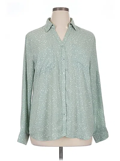 Pre-owned Maurices Long Sleeve Blouse In Green