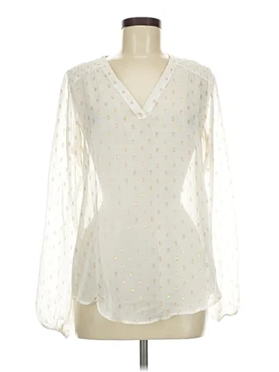 Pre-owned Maurices Long Sleeve Blouse In Ivory