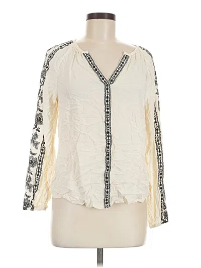 Pre-owned Maurices Long Sleeve Blouse In Ivory