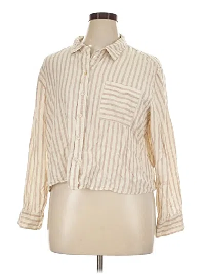 Pre-owned Maurices Long Sleeve Blouse In Ivory