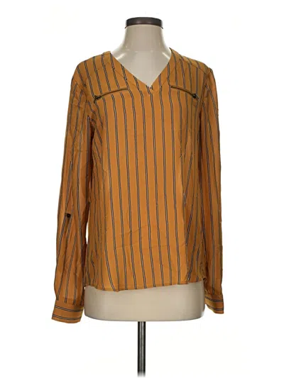 Pre-owned Maurices Long Sleeve Blouse In Orange