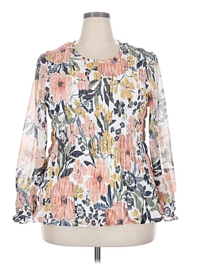 Pre-owned Maurices Long Sleeve Blouse In Pink