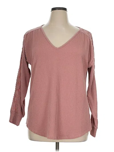 Pre-owned Maurices Long Sleeve Blouse In Pink